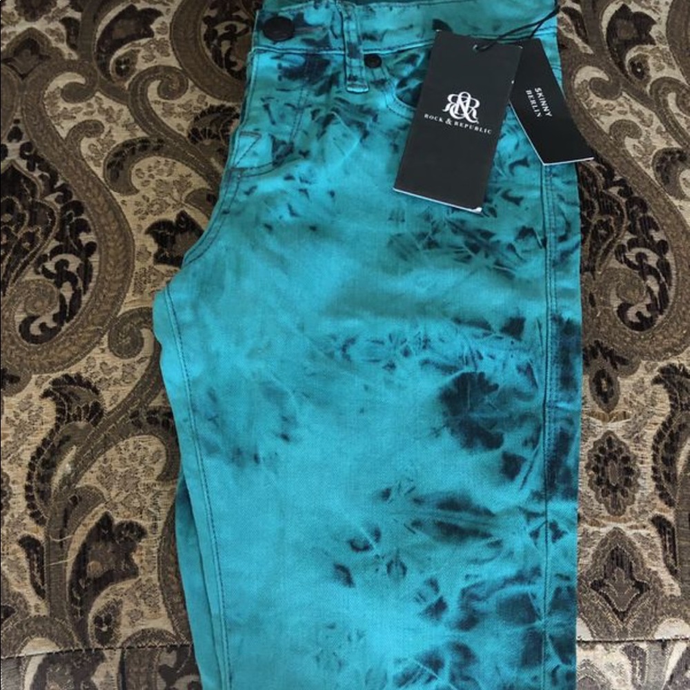 Tie Dye Blue Green Skinny Berlin Jeans